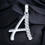 Taraash 925 Silver A Initial Letter Unisex Cz Pendant - Taraash