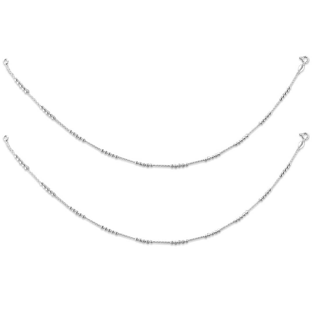Taraash 925 Silver Ball Design Anklet For Women - Taraash