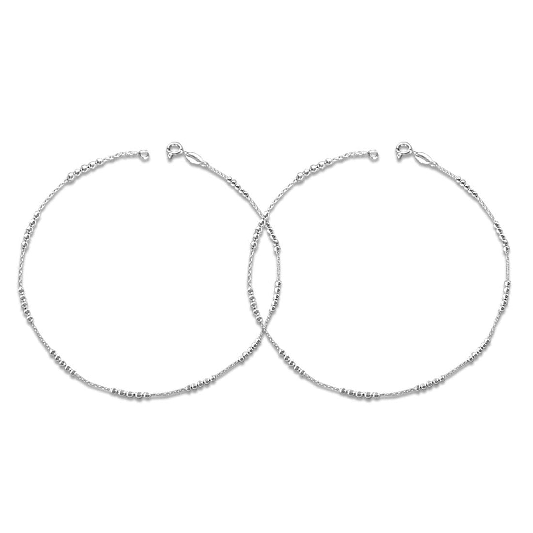 Taraash 925 Silver Ball Design Anklet For Women - Taraash