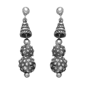 Taraash 925 Silver Beaded Drop Earrings For Women - Taraash