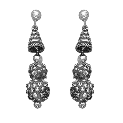 Taraash 925 Silver Beaded Drop Earrings For Women - Taraash
