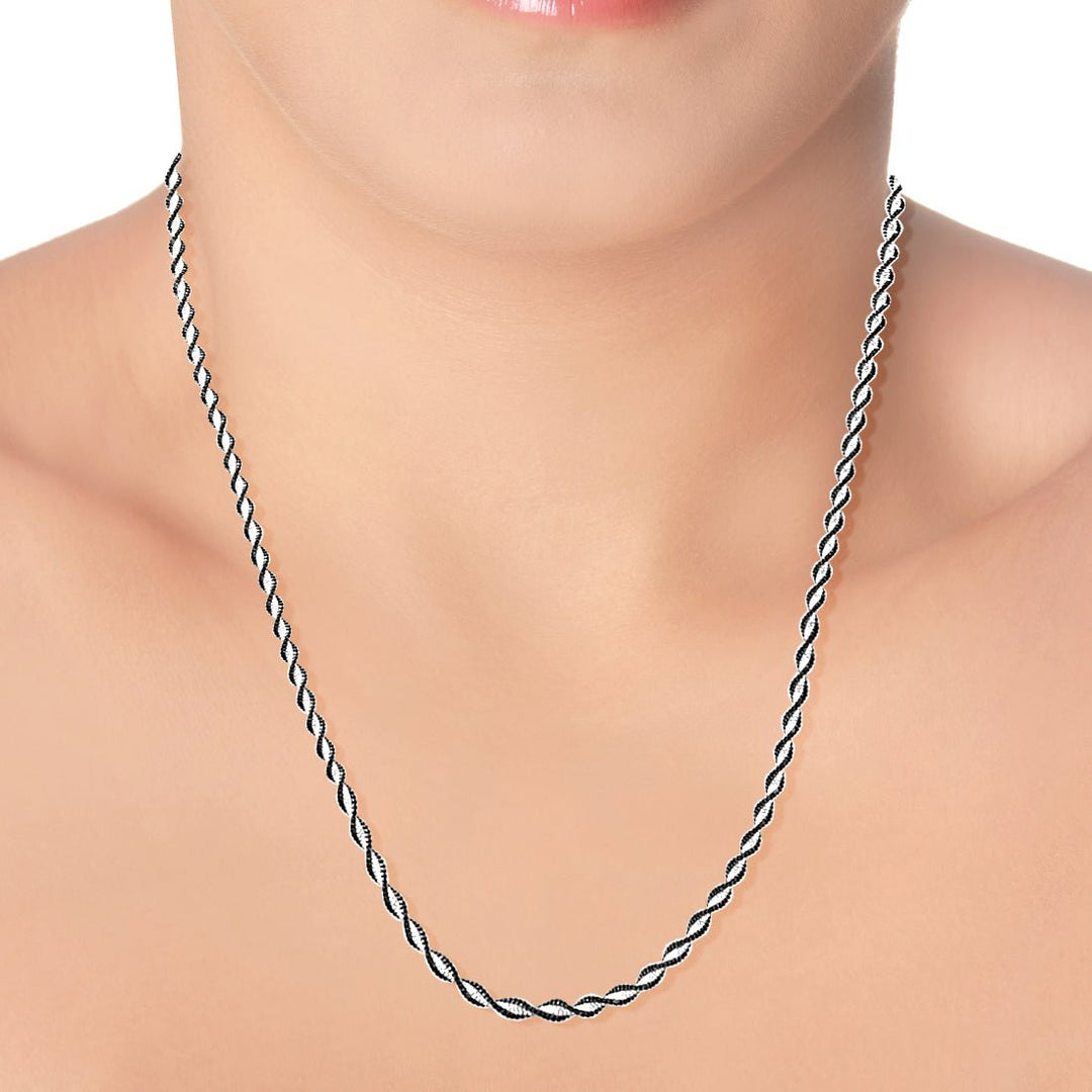 Taraash 925 Silver Black Rhodium Chain For Women - Taraash