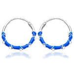 Load image into Gallery viewer, Taraash 925 Silver Blue Enamel Hoop Earring For Women - Taraash