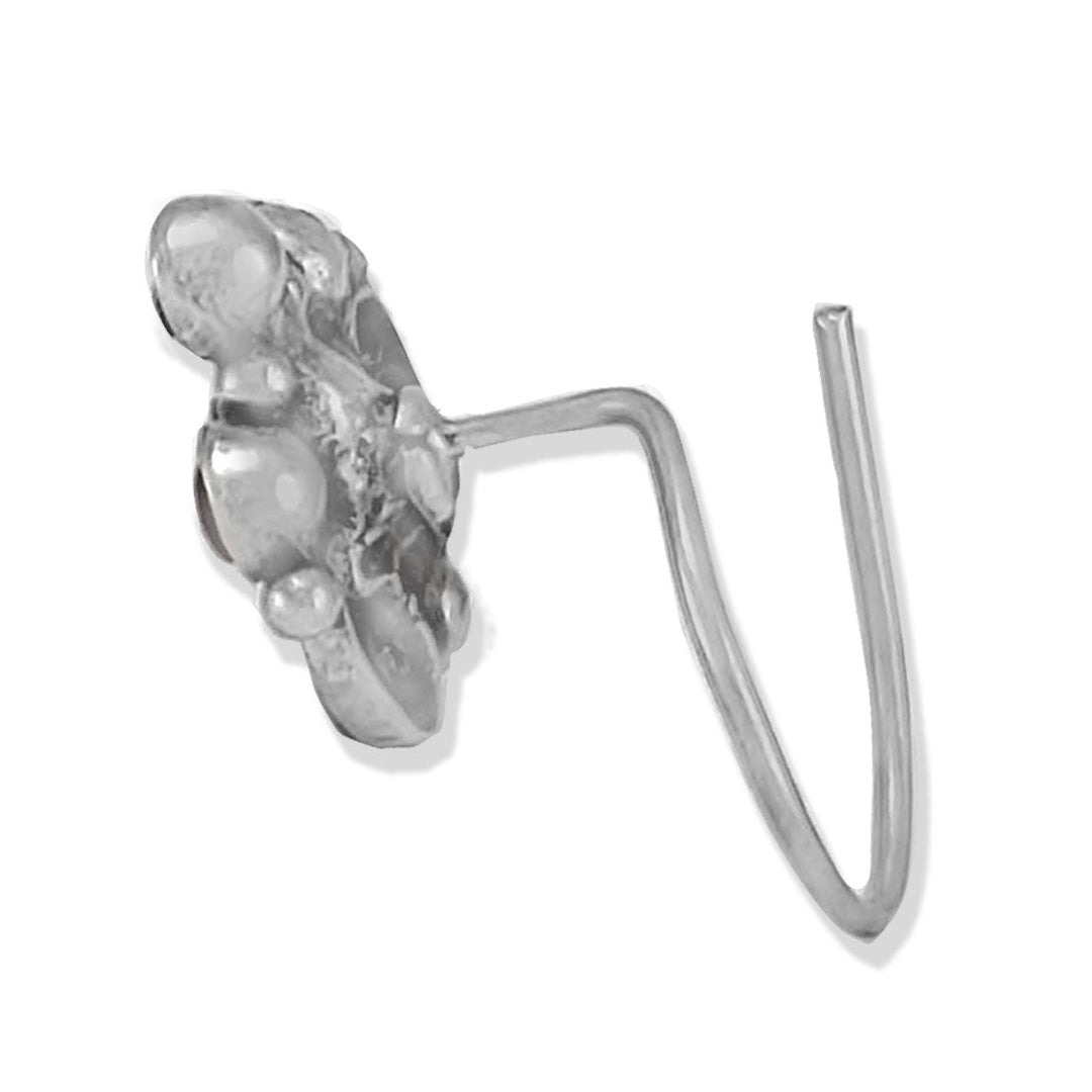 Taraash 925 Silver Blue Pink CZ Nose Pin For Women - Taraash