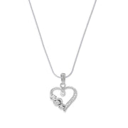 Taraash 925 Silver CZ Heart Pendant with Chain for Women - Taraash