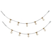 Taraash 925 Silver CZ Pearl Rose Gold Plated Anklet For Women - Taraash
