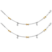 Taraash 925 Silver Dangling CZ Designer Anklet For Women - Taraash