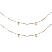 Taraash 925 Silver Dangling CZ Stylish Anklet For Women - Taraash