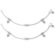 Taraash 925 Silver Dangling Heart Design Anklet For Women - Taraash