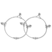 Taraash 925 Silver Dangling Heart Design Anklet For Women - Taraash