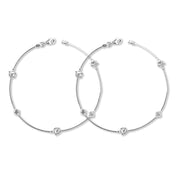 Taraash 925 Silver Designer Beads CZ Anklet For Women - Taraash