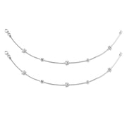 Taraash 925 Silver Designer Beads CZ Anklet For Women - Taraash