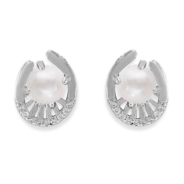 Taraash 925 Silver Designer CZ Pearl Earring for Women - Taraash