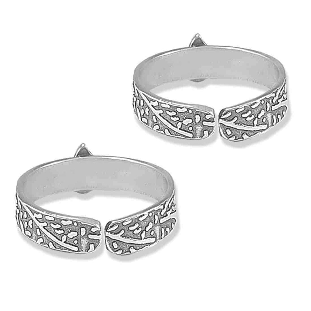 Taraash 925 Silver Designer Purple CZ Toe Ring For Women - Taraash