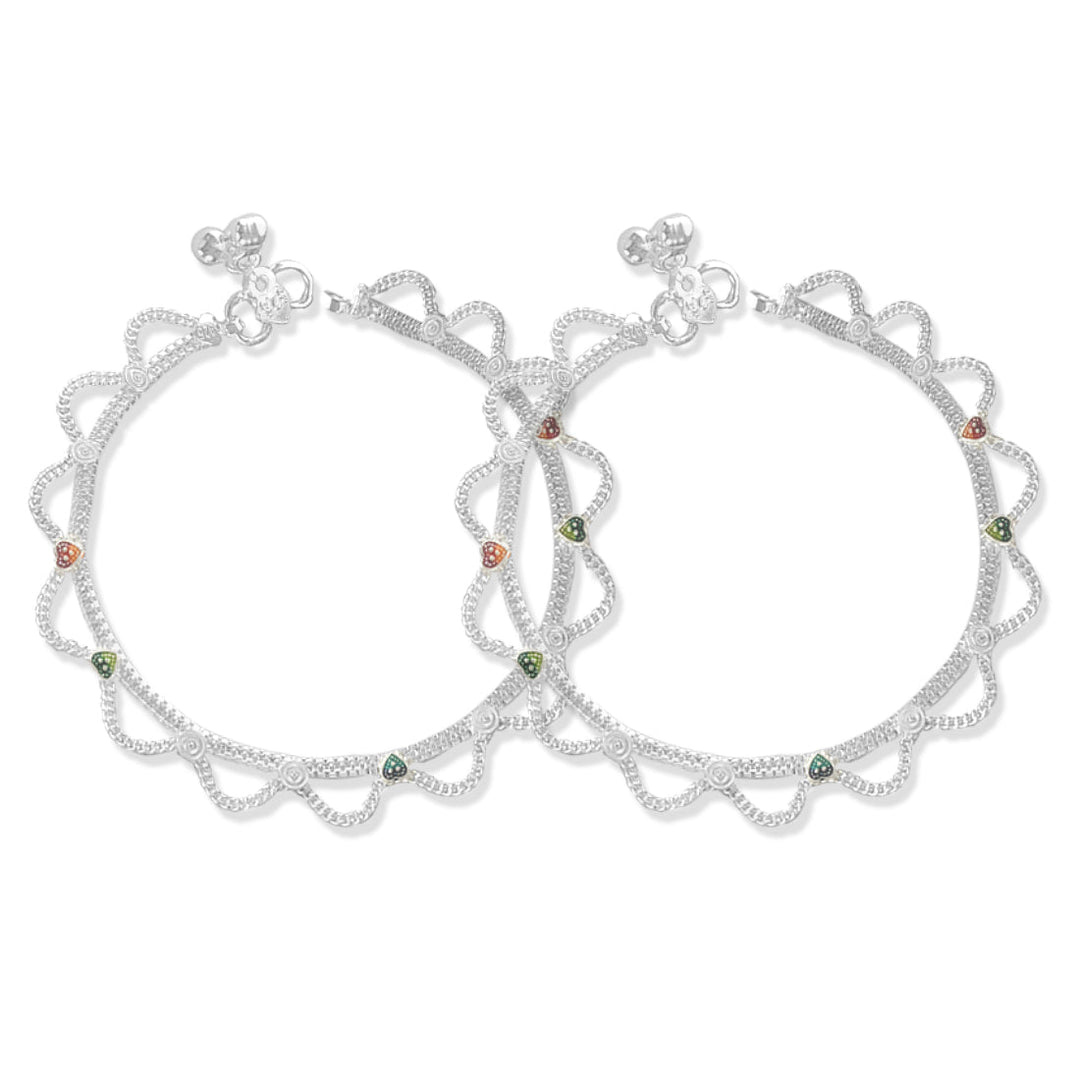 Taraash 925 Silver Desiner Enamel Anklet For Women - Taraash