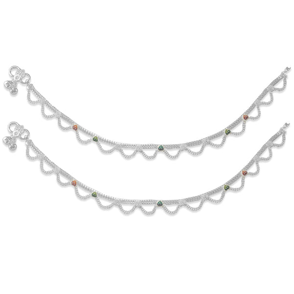 Taraash 925 Silver Desiner Enamel Anklet For Women - Taraash