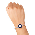 Load image into Gallery viewer, Taraash 925 Silver Enamel Evil Eye Nazariya Rakhi For Brother - Taraash
