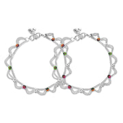 Taraash 925 Silver Ethnic Bridal Enamel Anklet For Women - Taraash