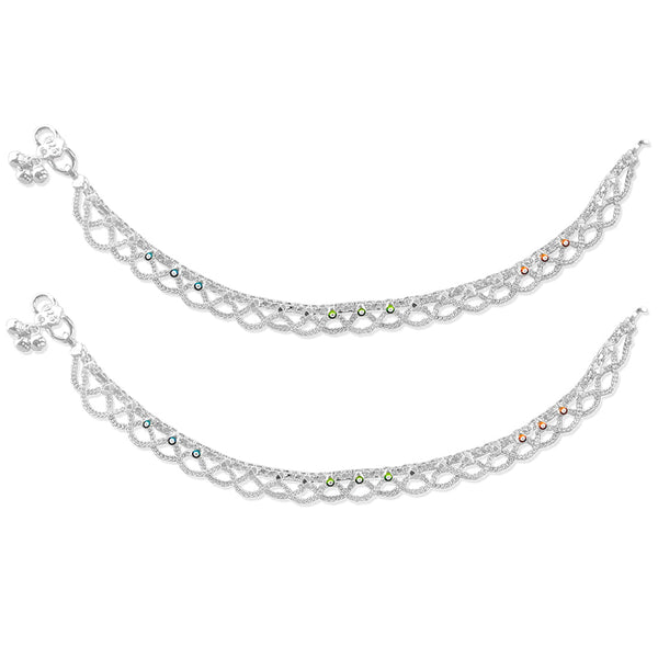 Taraash 925 Silver Ethnic Bridal Heavy Anklet For Women - Taraash