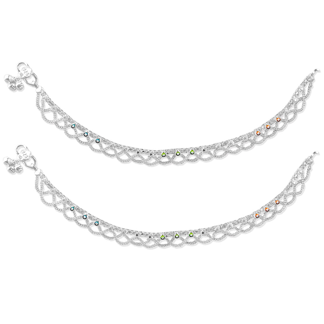 Taraash 925 Silver Ethnic Bridal Heavy Anklet For Women - Taraash