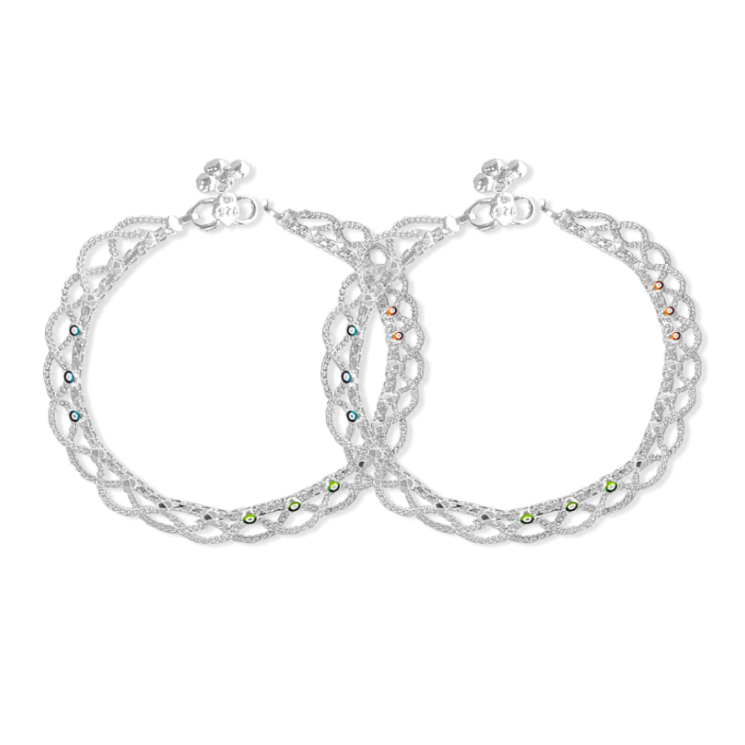 Taraash 925 Silver Ethnic Bridal Heavy Anklet For Women - Taraash