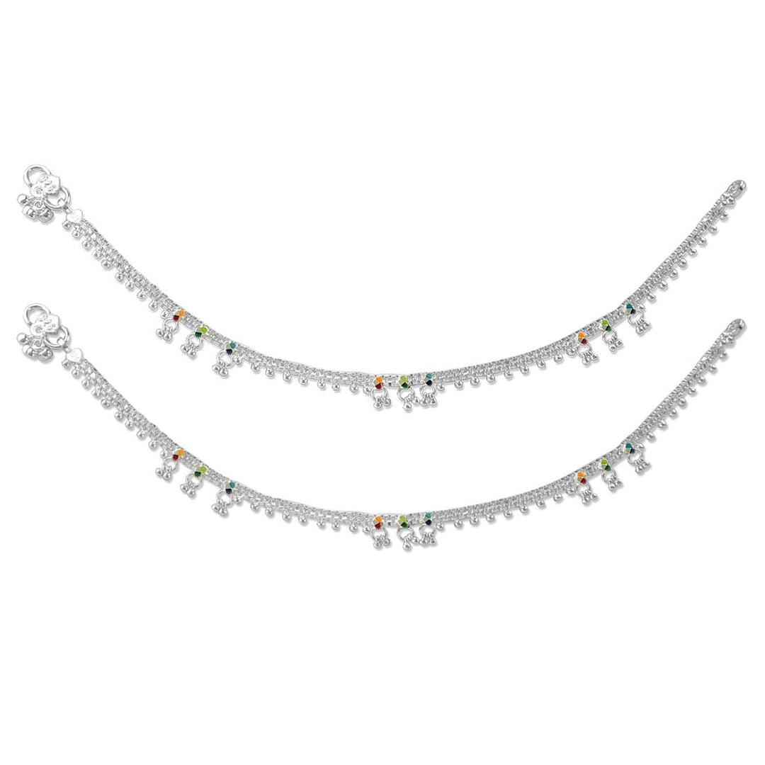 Taraash 925 Silver Ethnic Designer Anklet Payal For Women - Taraash