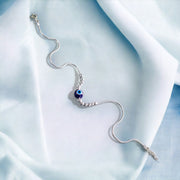 Taraash 925 Silver Evil Eye Anklet with Blue Bead for Women - Taraash