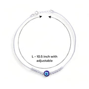 Taraash 925 Silver Evil Eye Anklet with Blue Bead for Women - Taraash