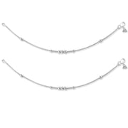 Taraash 925 Silver Fancy Ball Design Anklet For Women - Taraash