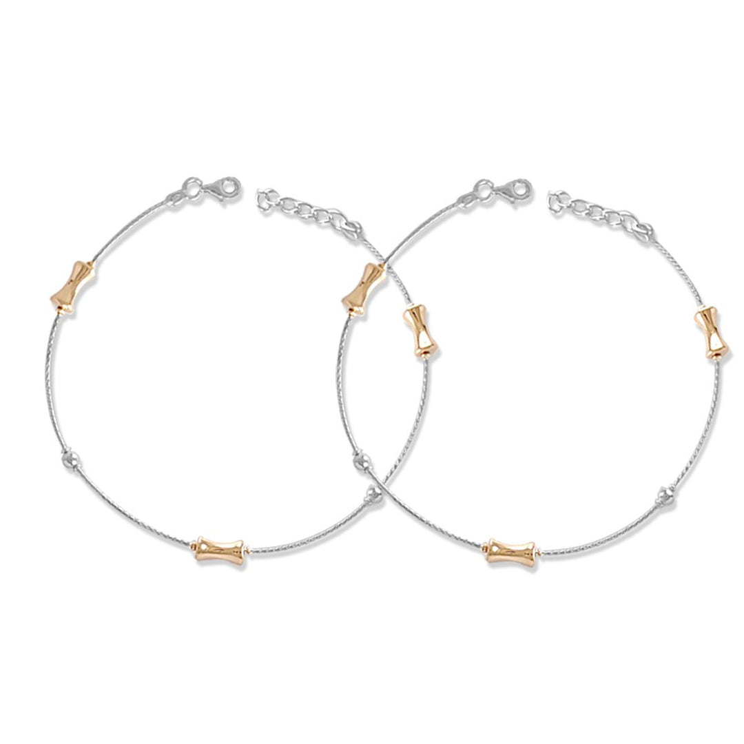 Taraash 925 Silver Fancy Rose Gold Plated Anklet For Women - Taraash