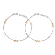 Taraash 925 Silver Fancy Rose Gold Plated Anklet For Women - Taraash