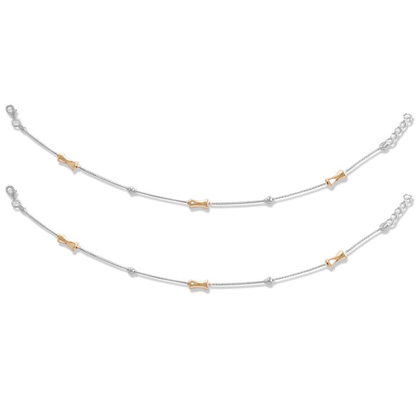 Taraash 925 Silver Fancy Rose Gold Plated Anklet For Women - Taraash