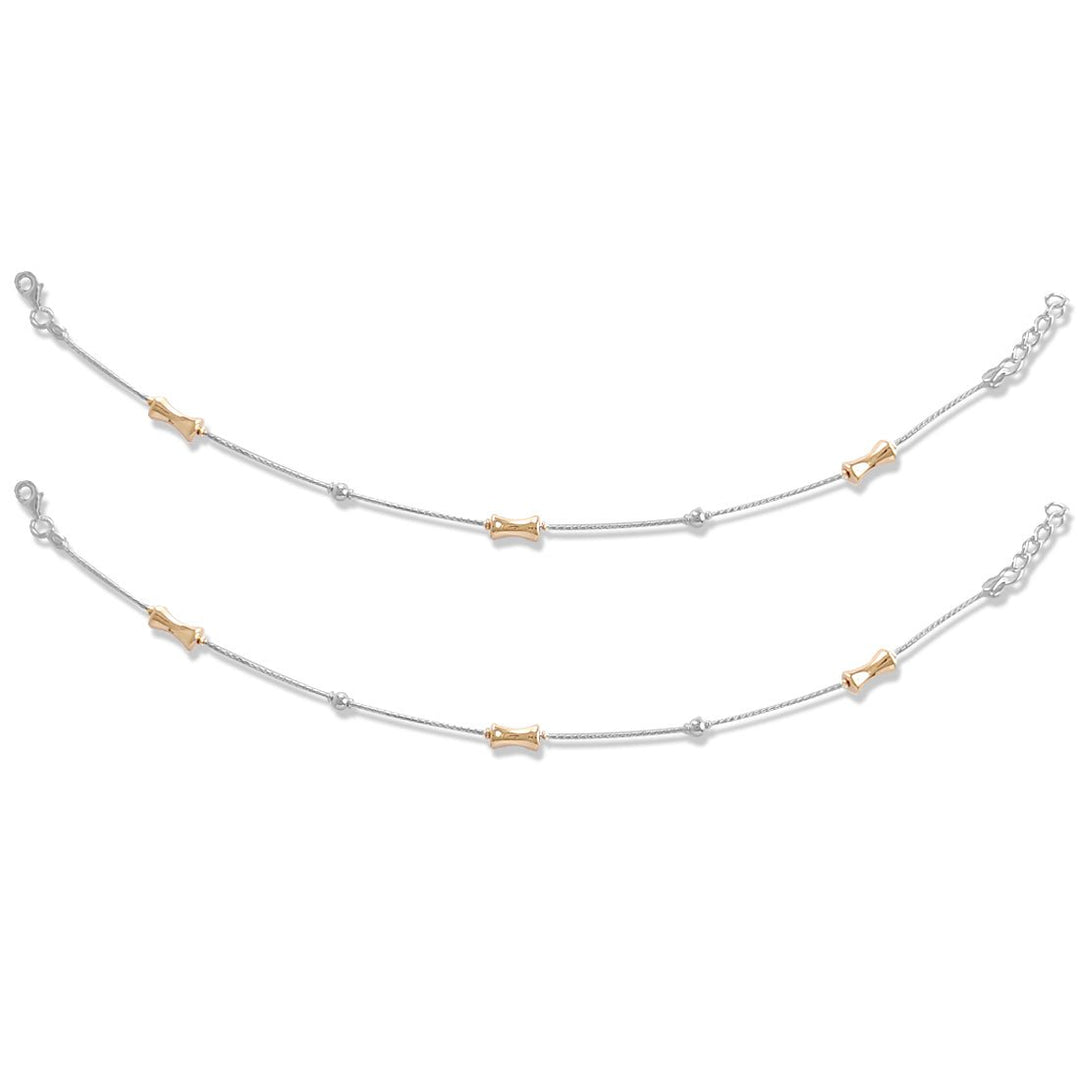 Taraash 925 Silver Fancy Rose Gold Plated Anklet For Women - Taraash