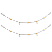 Taraash 925 Silver Fashionable Rose Gold Plated CZ Beads Anklet For Women - Taraash