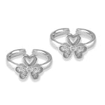 Load image into Gallery viewer, Taraash 925 Silver Floral Design CZ Heart Toe Ring For Women - Taraash