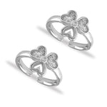 Load image into Gallery viewer, Taraash 925 Silver Floral Design CZ Heart Toe Ring For Women - Taraash