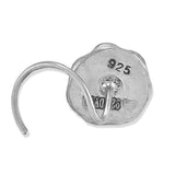 Taraash 925 Silver Floral Design Red Stone Nose Pin For Women - Taraash