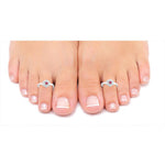 Load image into Gallery viewer, Taraash 925 Silver Floral White Pink CZ Toe Ring For Women - Taraash