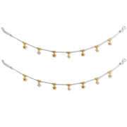 Taraash 925 Silver Flower CZ Rose Gold Plated Anklet For Women - Taraash