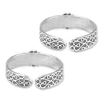 Load image into Gallery viewer, Taraash 925 Silver Flower Design Red CZ Toe Ring For Women - Taraash