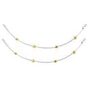 Taraash 925 Silver Gold Plated Bead Anklet For Women - Taraash