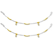 Taraash 925 silver Gold Plated Fancy CZ Anklet For Women - Taraash