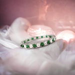 Load image into Gallery viewer, Taraash 925 Silver Green and White Cz Matrix Tennis Bangle - Taraash