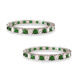 Load image into Gallery viewer, Taraash 925 Silver Green and White Cz Matrix Tennis Bangles (Set of 2) - Taraash