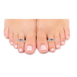 Taraash 925 Silver Heart Design Pink CZ Toe Ring For Women - Taraash