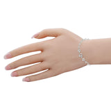 Taraash 925 Silver Heart Design Rhodium Bracelet For Women - Taraash
