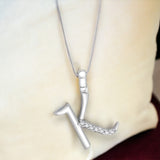 Taraash 925 Silver Initial K Unisex Pendant With Chain - Taraash