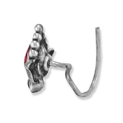 Taraash 925 Silver Lotus Design Pink Green CZ Nose Pin For Women - Taraash