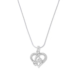 Taraash 925 Silver Love CZ Heart Peandant with Chain for Women - Taraash