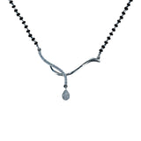 Taraash 925 Silver Mangalsutra Design with Black Beads & Cz - Taraash